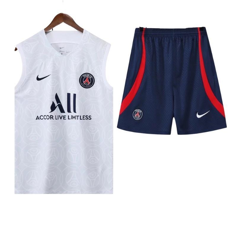 חליפת כדורגל גופייה אימונית פריז לבנה בסגנון בסמל-Strikers